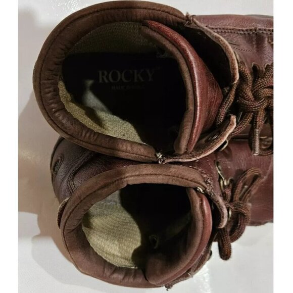 Rocky Boots Men\'s 8 Medium Brown Leather Hiking Camping Gore Tex Made In Usa
